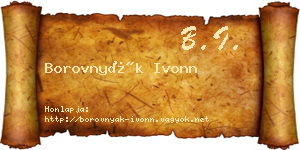 Borovnyák Ivonn névjegykártya